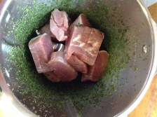 Pork prior to mincing